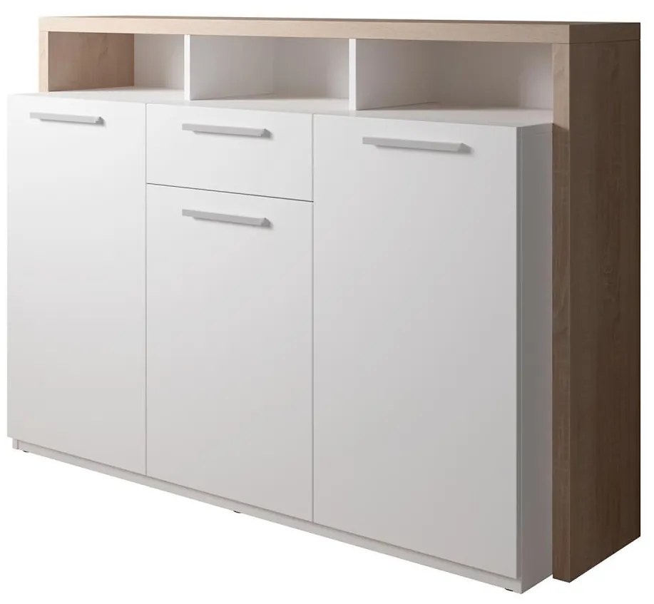 Comodă LEBY stejar sonoma/alb