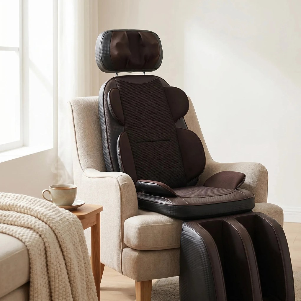 Resigilat: Saltea masaj corp intreg Shiatsu ORTO 174, cu vibratii si incalzire, Negru