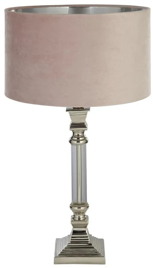 Veioza/Lampa de masa design lux elegant Belle crom/roz