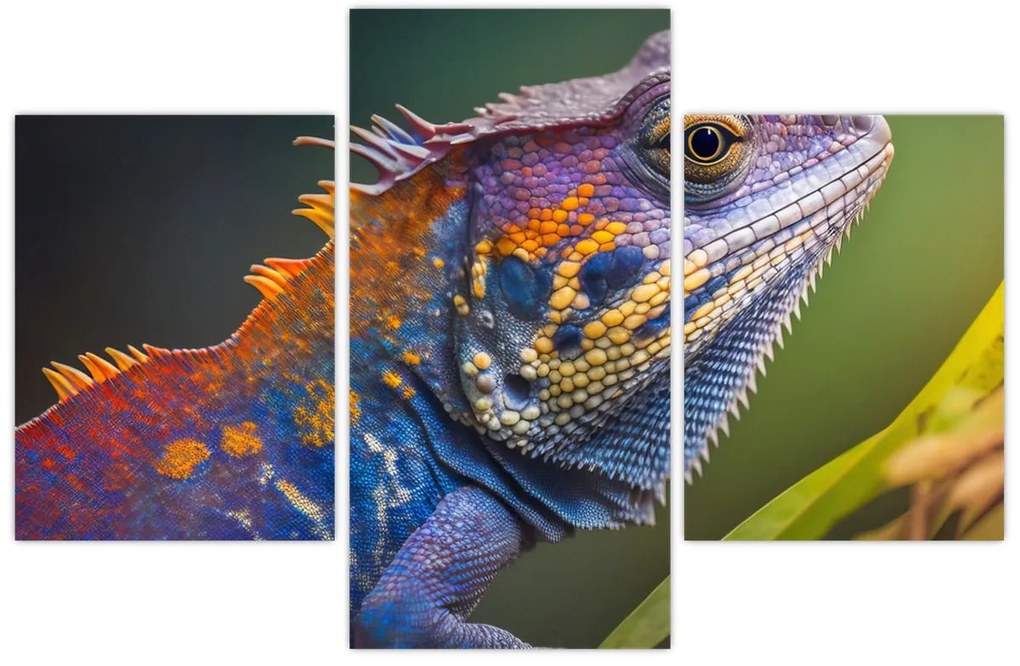 Tablou - Iguana colorată (90x60 cm)
