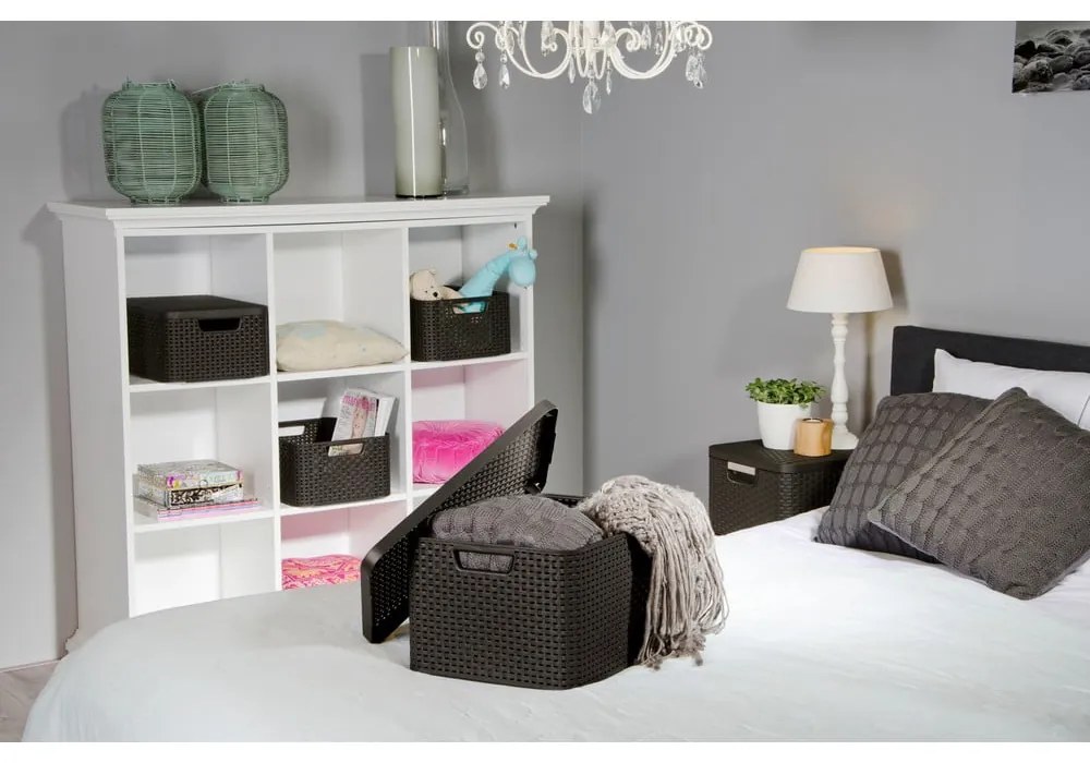 Cutie de depozitare gri din plastic cu capac 33x44,5x25 cm Style – Curver