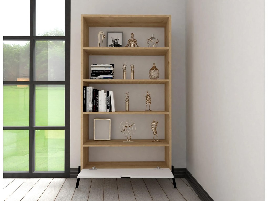 Set mobilier living Ponusetta (Stejar zafir + alb). 1107147