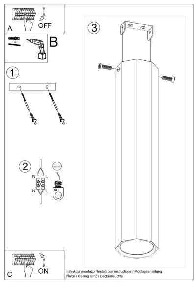 Spot ZEKE 1xGU10/40W/230V 30 cm stejar Sollux SL.1034