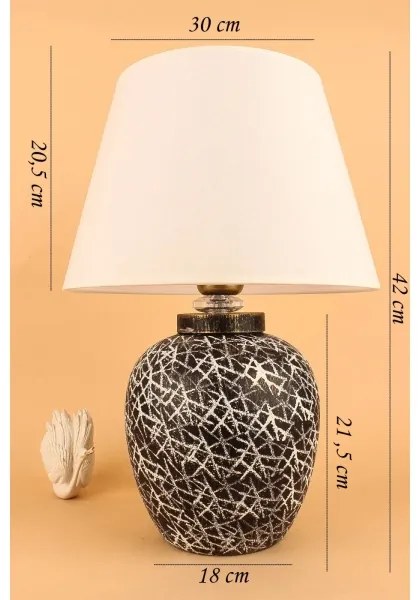 Lampă de masă RAMZES 1xE27/40W/230V, alb/negru