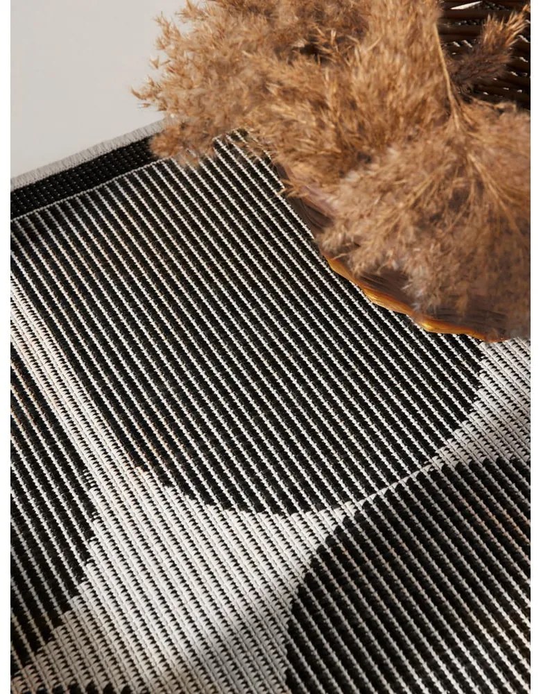Covor tip traversă pentru interior și exterior alb-negru 80x250 cm Duet Bowen – NORTHRUGS