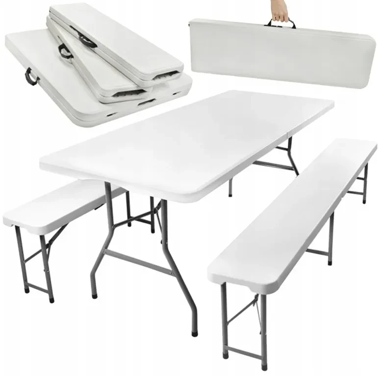 JAKS Set pliabil pentru bere 180 cm alb
