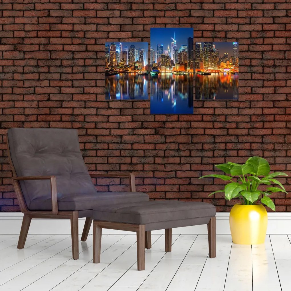 Tablou cu Manhattan noaptea (90x60 cm)