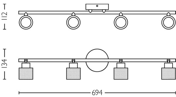 Spot Philips NIALL 4xGU10/5W/230V negru/alamă