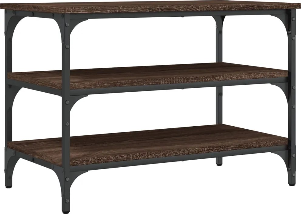 vidaXL Bancă de pantofi, stejar maro, 70x38,5x49 cm, lemn prelucrat