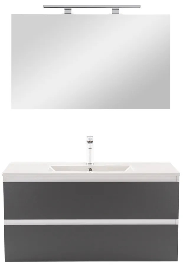 Mobilier complet de baie Vario Forte 100 alb-antracit