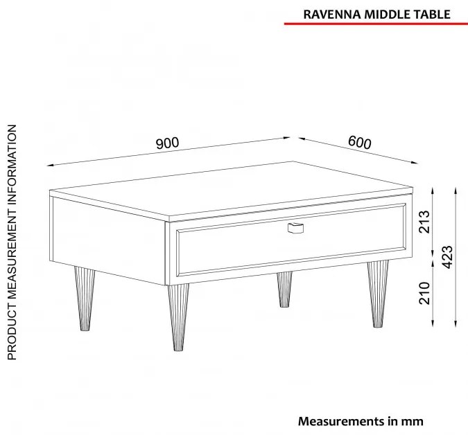 Masuta de Cafea Ravenna - Alb