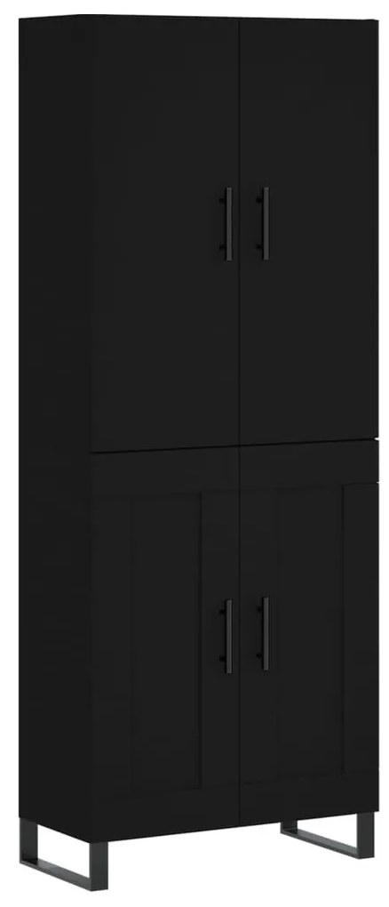 3195812 vidaXL Dulap înalt, negru, 69,5x34x180 cm, lemn compozit