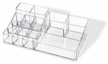 Organizator de cosmetice transparent Compactor, 14 compartimente