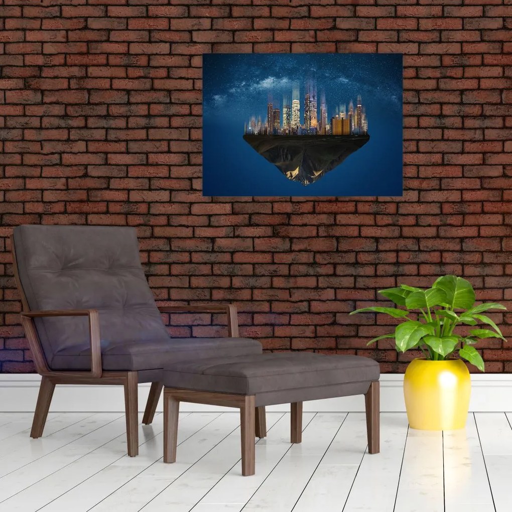 Tablou - Metropola plutind în spațiu (70x50 cm)
