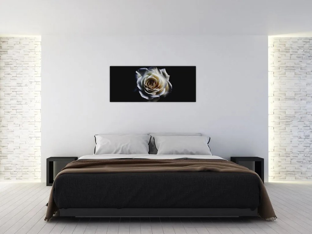 Tablou cu trandafir alb (120x50 cm)