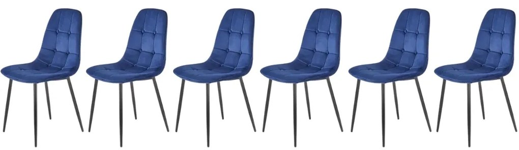 Set 6 scaune K417 velvet bleumarin