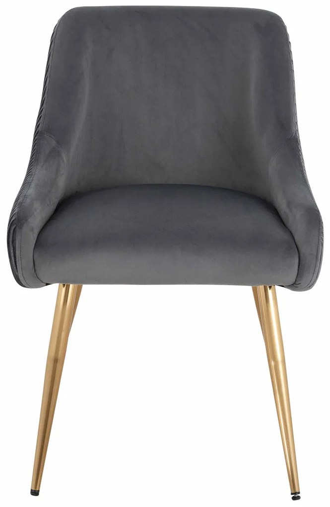 HR920 Scaun cu picioare aurii Grafit din Catifea