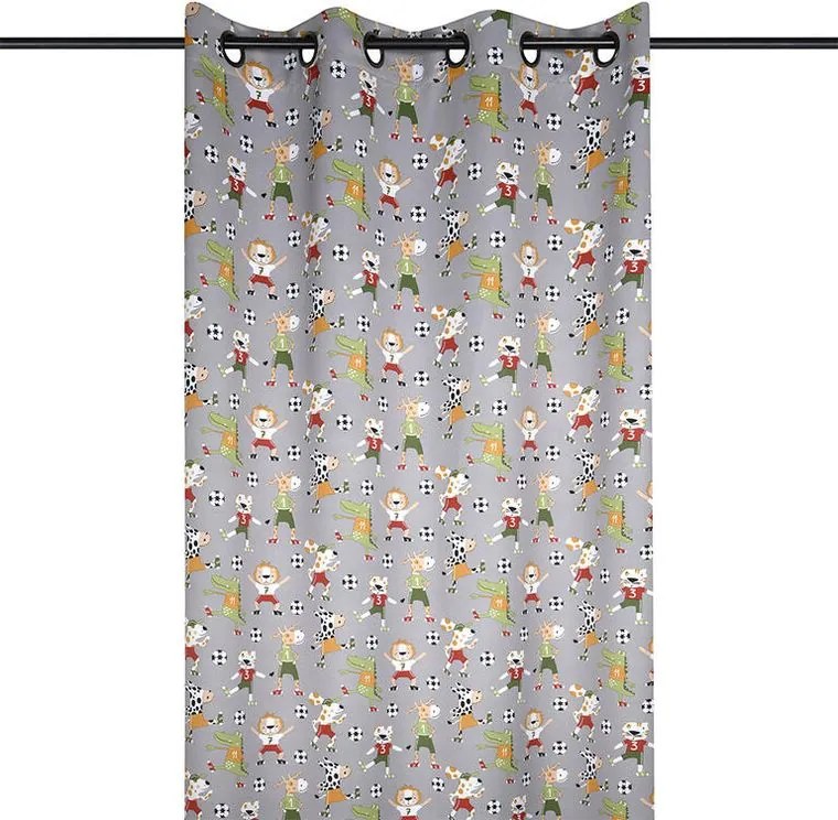 decoDoma Draperie BLACKOUT FOTBAL, gri, 140 x 260 cm 1 buc