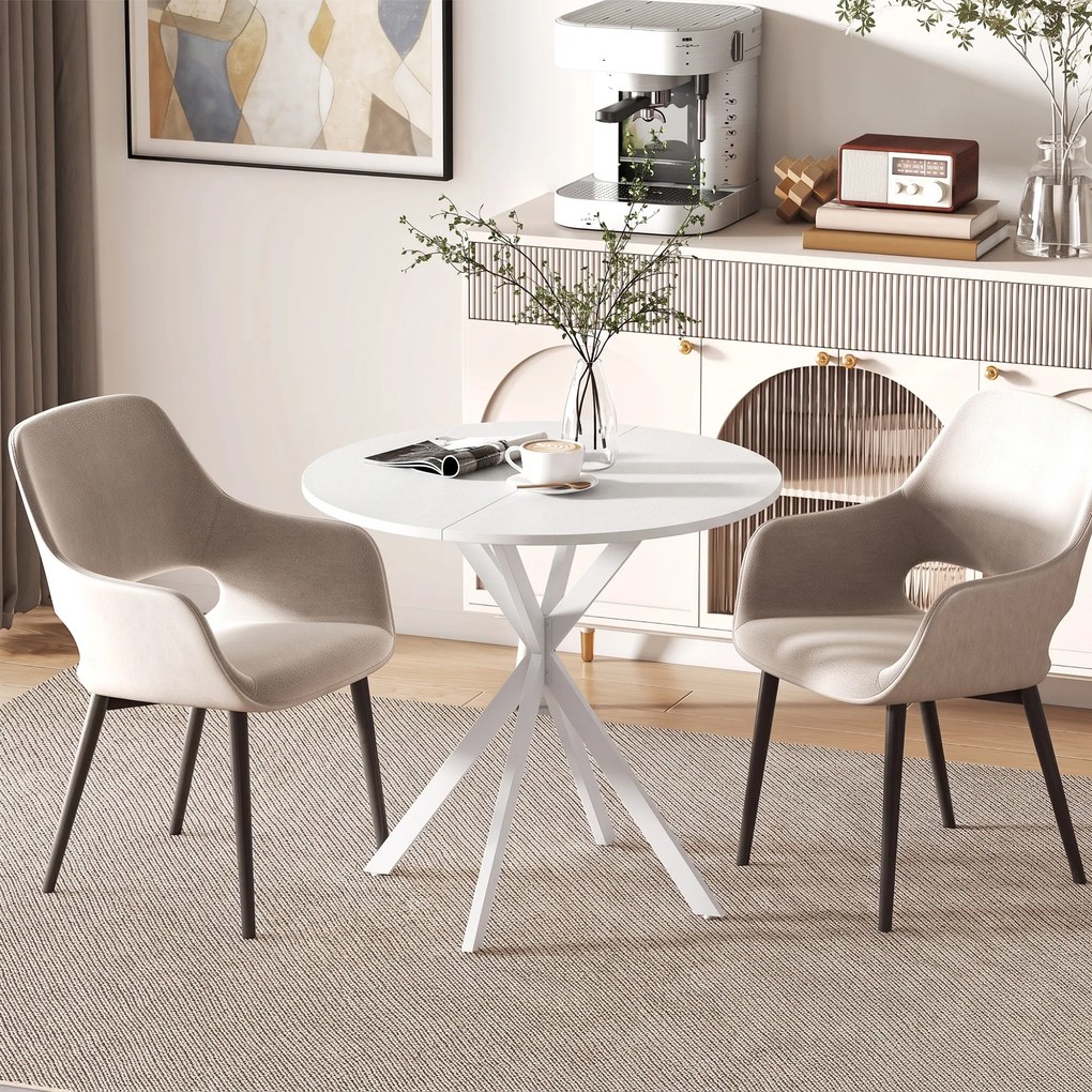 HOMCOM Masă Da Dining Rotund Stil Industrial Con Picioare în X Ø80x75 cm | Aosom Romania