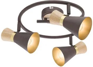 Plafoniera tip spot 3xE14 ruginiu-auriu antic Marei Globo Lighting 54808-3