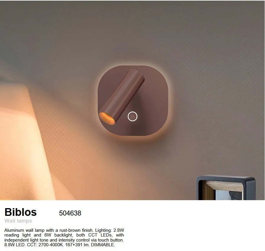 Aplica LED design modern Biblos maro oxid