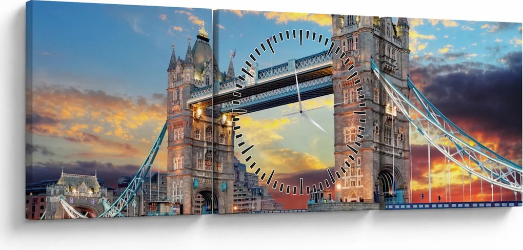 Tablou - Tower Bridge, Londra, Anglia (cu ceas) (90x30 cm)