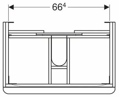 Dulap baza pentru lavoar suspendat Geberit Smyle Square nuc 2 sertare 74 cm