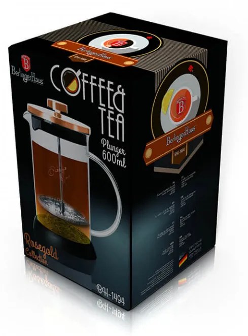 Infuzor pentru cafea si ceai 600 ml Rose Gold Collection Berlinger Haus BH 1494