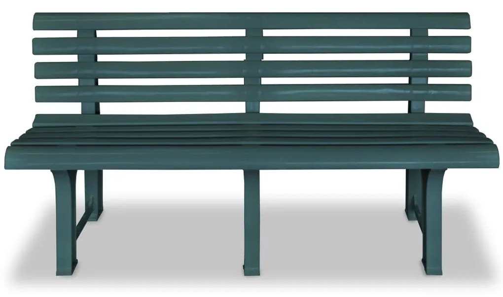 43584 vidaXL Bancă de grădină, verde, 145,5 cm, plastic