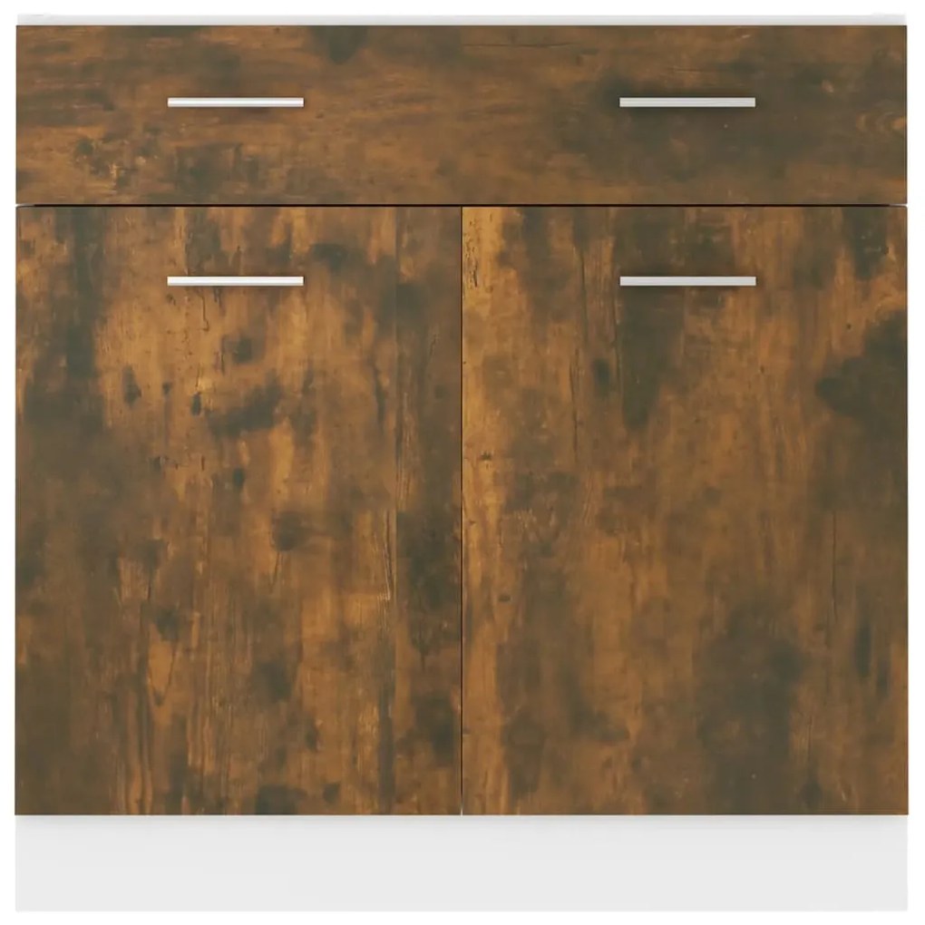 Dulap inferior de chiuveta, stejar fumuriu, 80x46x81,5 cm, lemn Stejar afumat, 1