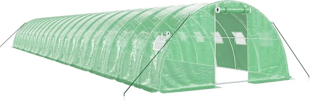 vidaXL Seră cu cadru din oțel, verde, 80 m², 20x4x2 m
