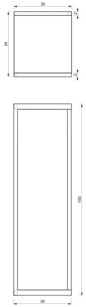 Suport de flori 100x30x34 cm negru