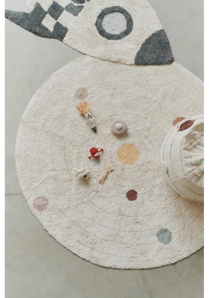 Covor de joacă pentru copii, bej, din bumbac ø150 cm Solar System – Lorena Canals