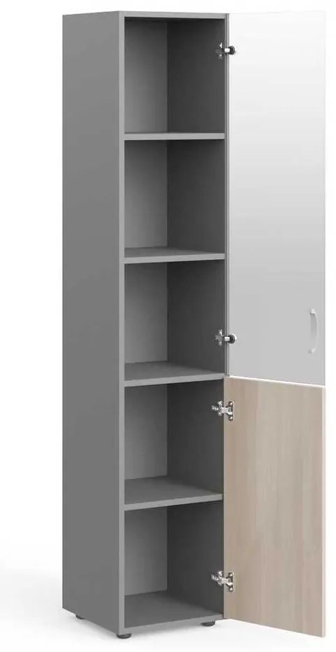 Dulap înalt Manager 39,9 x 42,2 x 196,5 cm, dreapta, salcâm deschis / gri