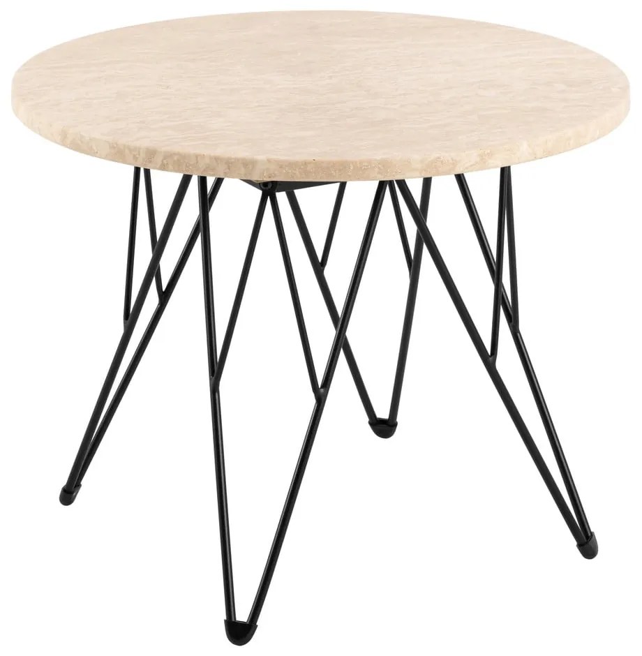 Măsuță auxiliară rotundă cu blat cu aspect de marmură ø 55 cm Prunus – Actona