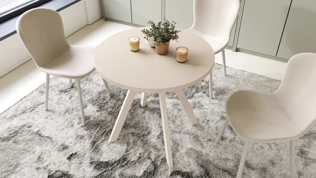 Mazzoni ALMO 80 Bej (Șampanie)/picioare bej - MASĂ ROTUNDĂ CU PICIOARE Y LOFT/INDUSTRIAL PENTRU BUCĂTĂRIE LIVING SAU SUFRAGERIE