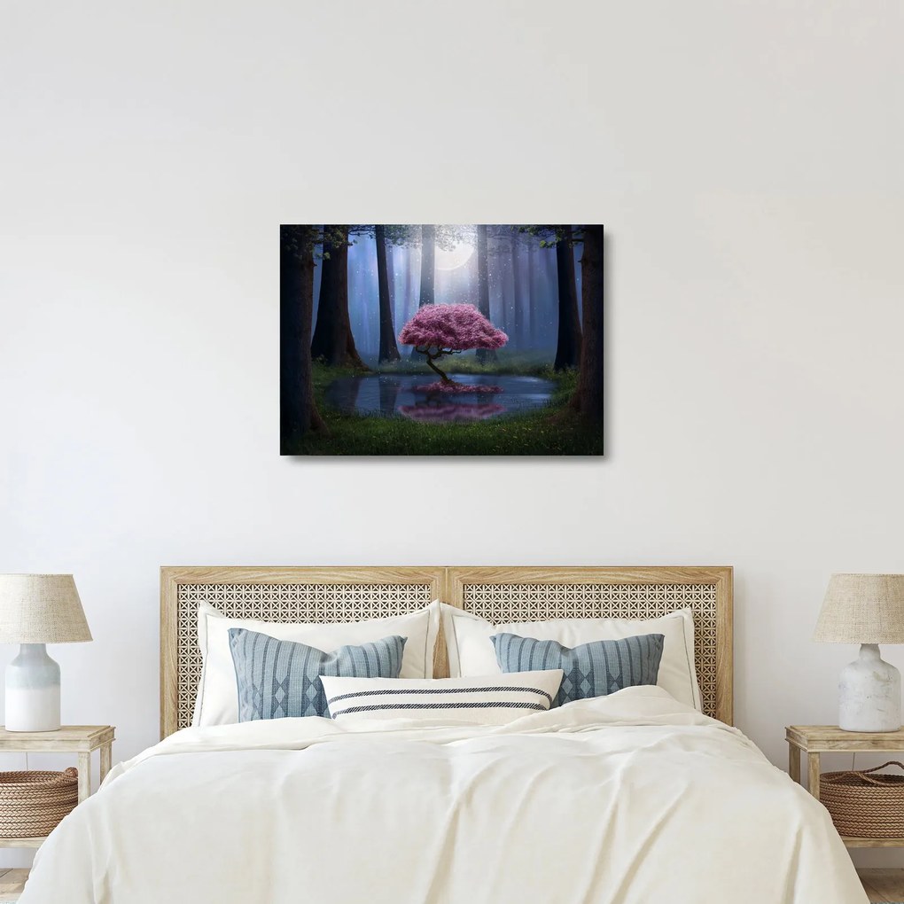 Tablou pe sticlă - Noapte magică (70x50 cm)