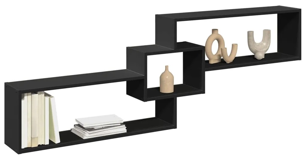 vidaXL Dulap de perete, negru, 158x18x53 cm, lemn prelucrat