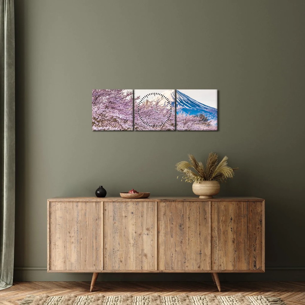 Tablou - Japonia în primăvară (cu ceas) (90x30 cm)
