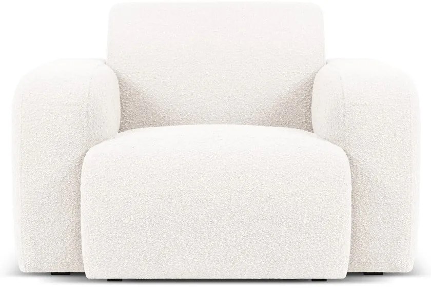 Fotoliu alb cu tapițerie din stofă bouclé Molino – Micadoni Home