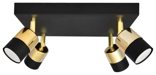 Spot LED TUBSSON 4xGU10/4,8W/230V negru/auriu