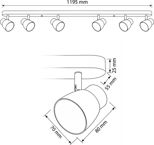 Brilagi - Corp de iluminat cu spoturi NUGGET 6xGU10/30W/230V negru/auriu