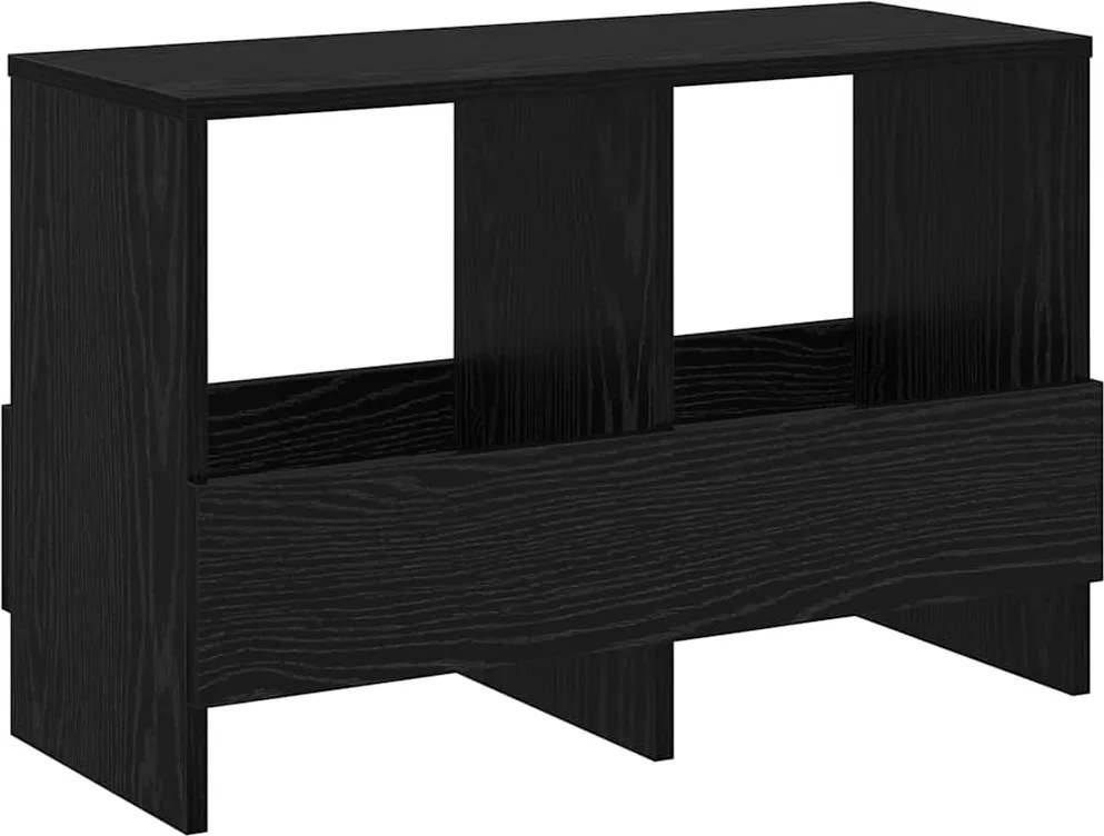 vidaXL Raft pentru reviste Stejar Negru 68,5 x 30 x 45 cm