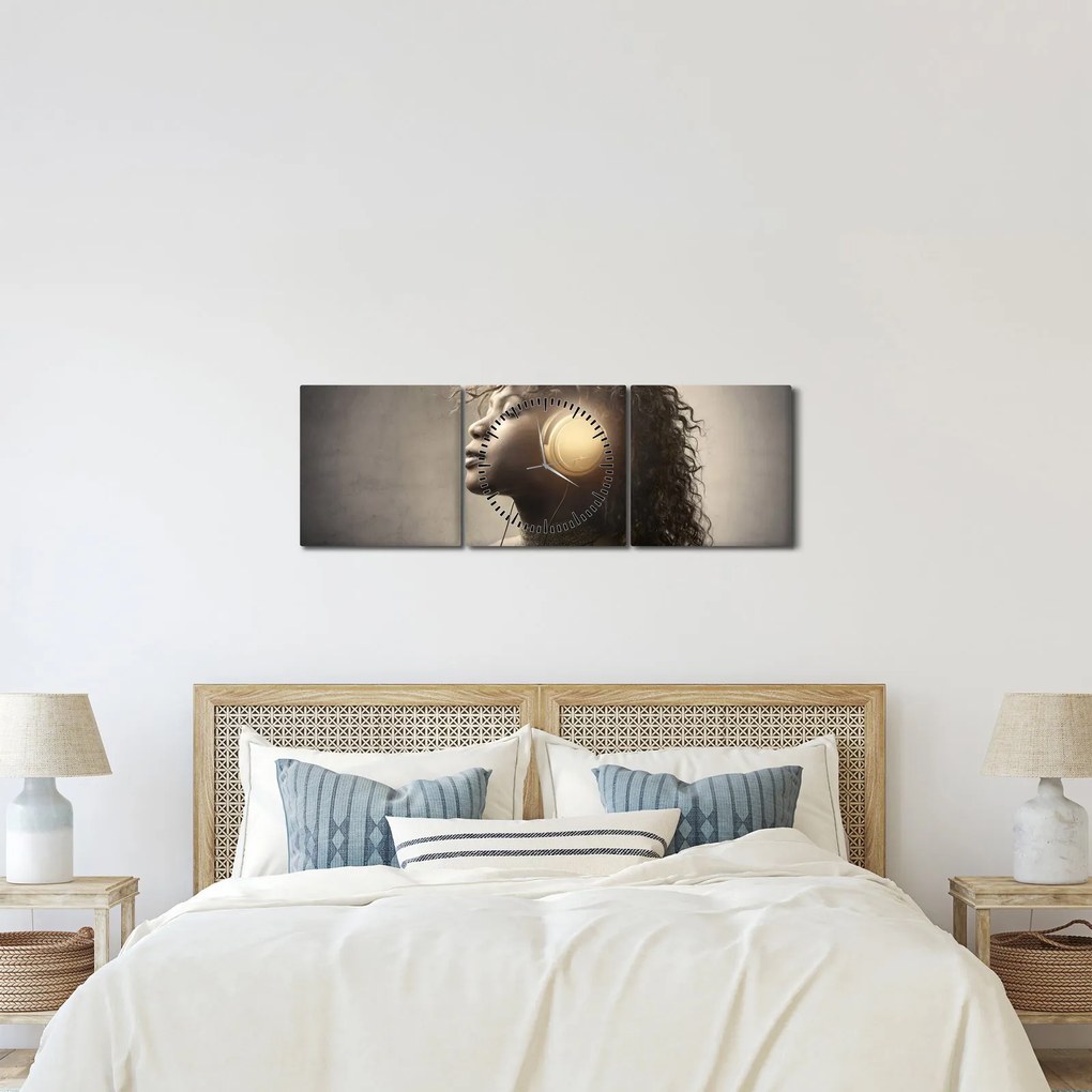 Tablou - Puterea muzicii (cu ceas) (90x30 cm)
