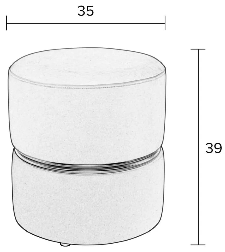 Taburet roșu-roz cu tapițerie din catifea Bubbly – White Label