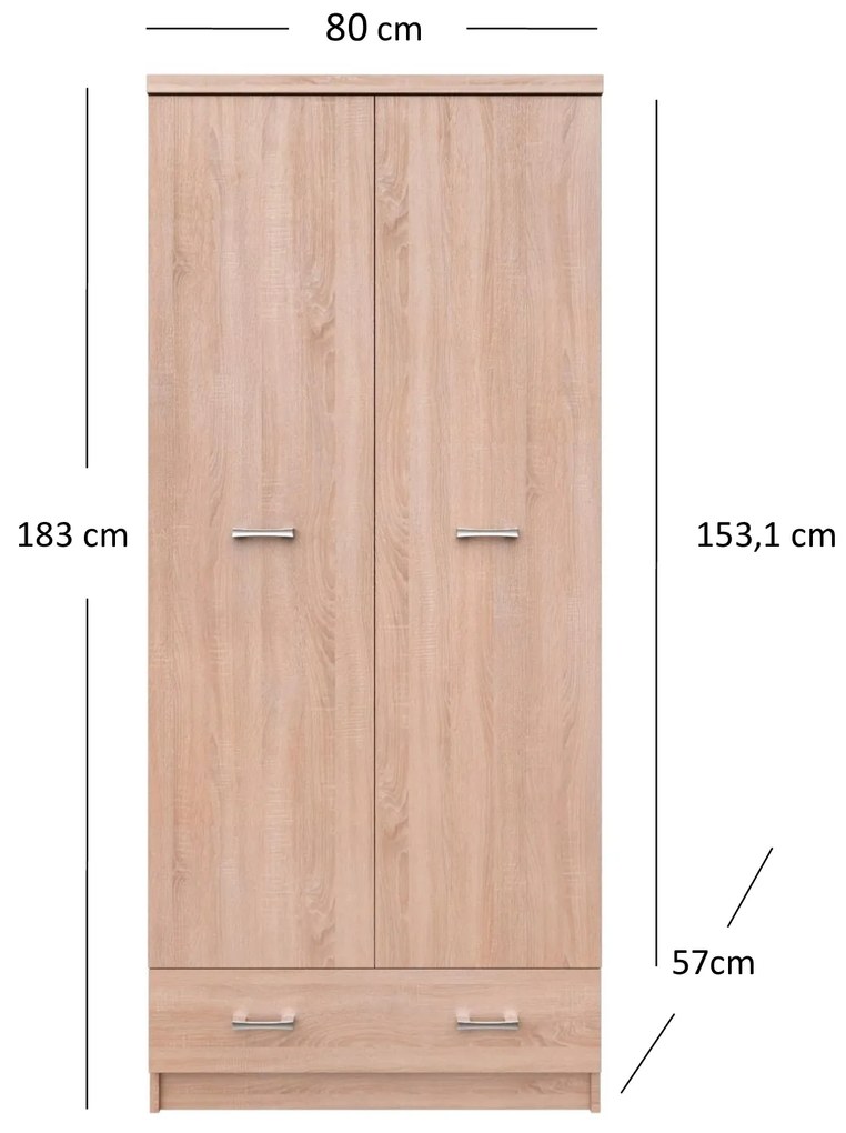 Dulap de haine Tianna (Stejar sonoma). 1053323