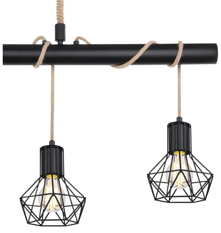Lustra suspendata design industrial PRISKA negru