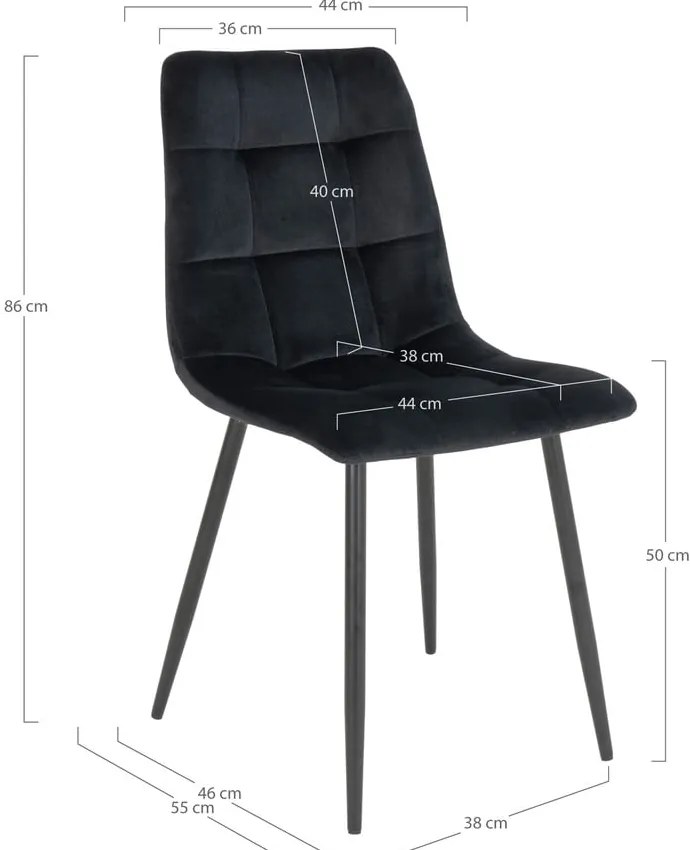 2 scaune de dining negre Middelfart - House Nordic