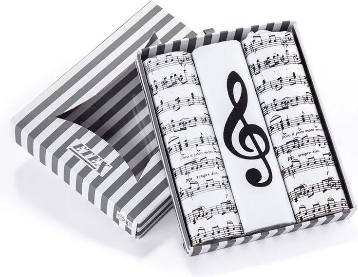 ETEX Batiste damă cu imprimeu NOTE muzicale, set 3 buc