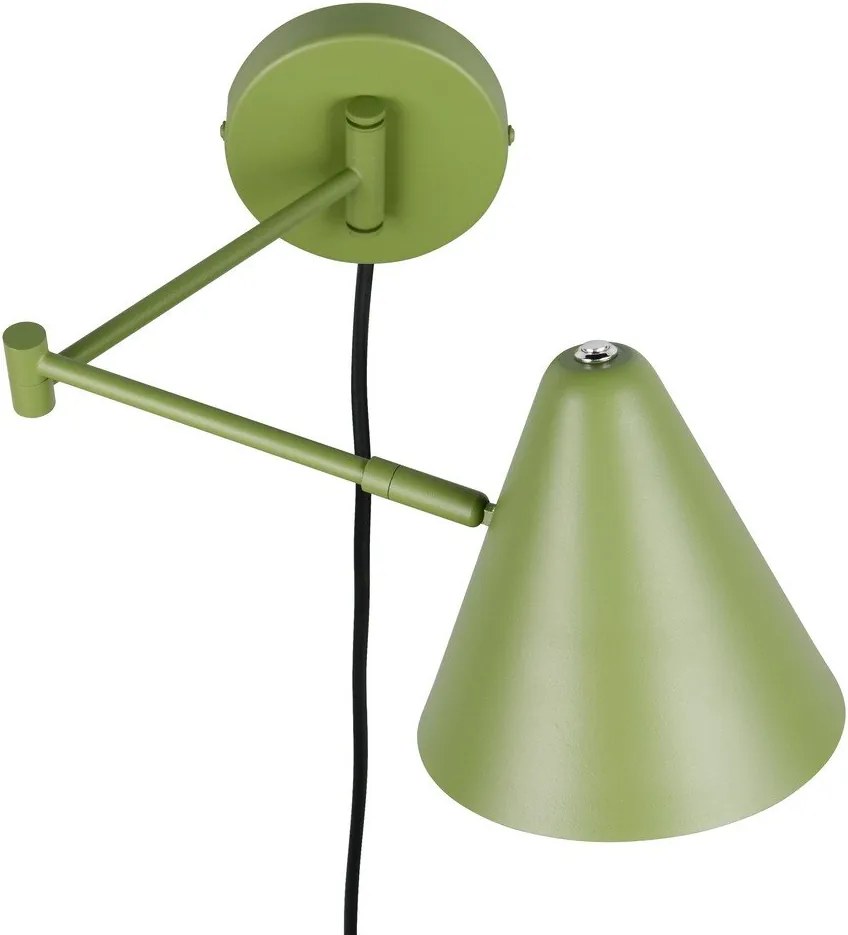 Aplică de perete verde cu structură flexibilă cu alimentare la priză ø 15 cm Cosima – Trio